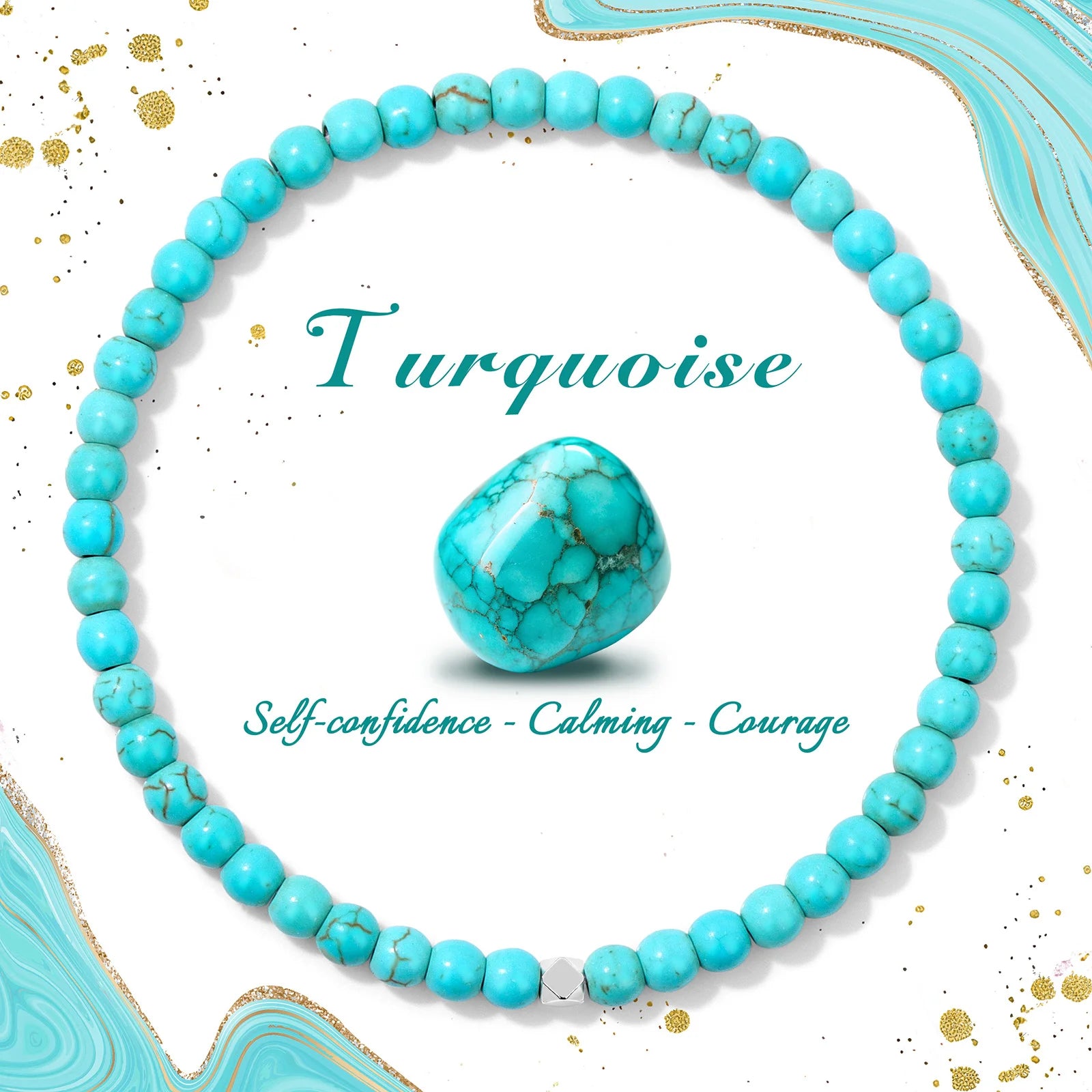 Natural Stone Bead Bracelet with Silver Spacer Charms – Green Jade, Indian Agate & Lapis Lazuli Gemstone Bracelet for Women & Men - The Iconic Marketplace
