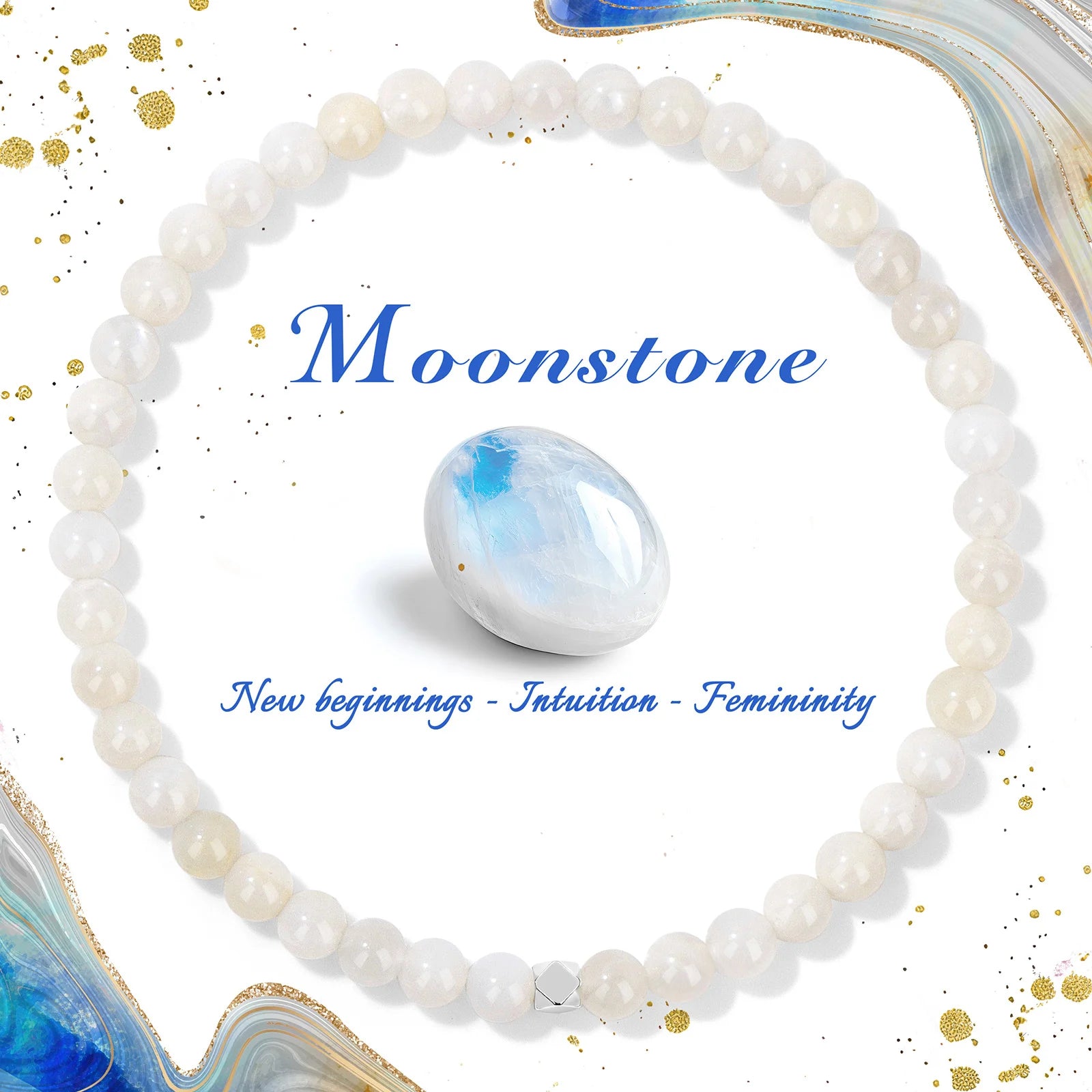Natural Stone Bead Bracelet with Silver Spacer Charms – Green Jade, Indian Agate & Lapis Lazuli Gemstone Bracelet for Women & Men - The Iconic Marketplace