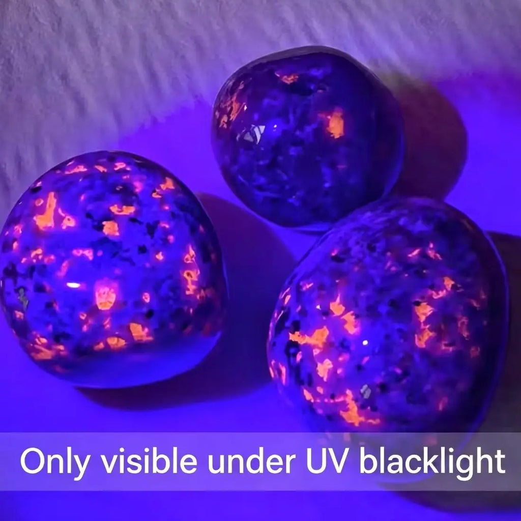 Handmade Natural Flame Stone Bracelet – Raw Stone UV Luminescent Rock Elastic Jewelry