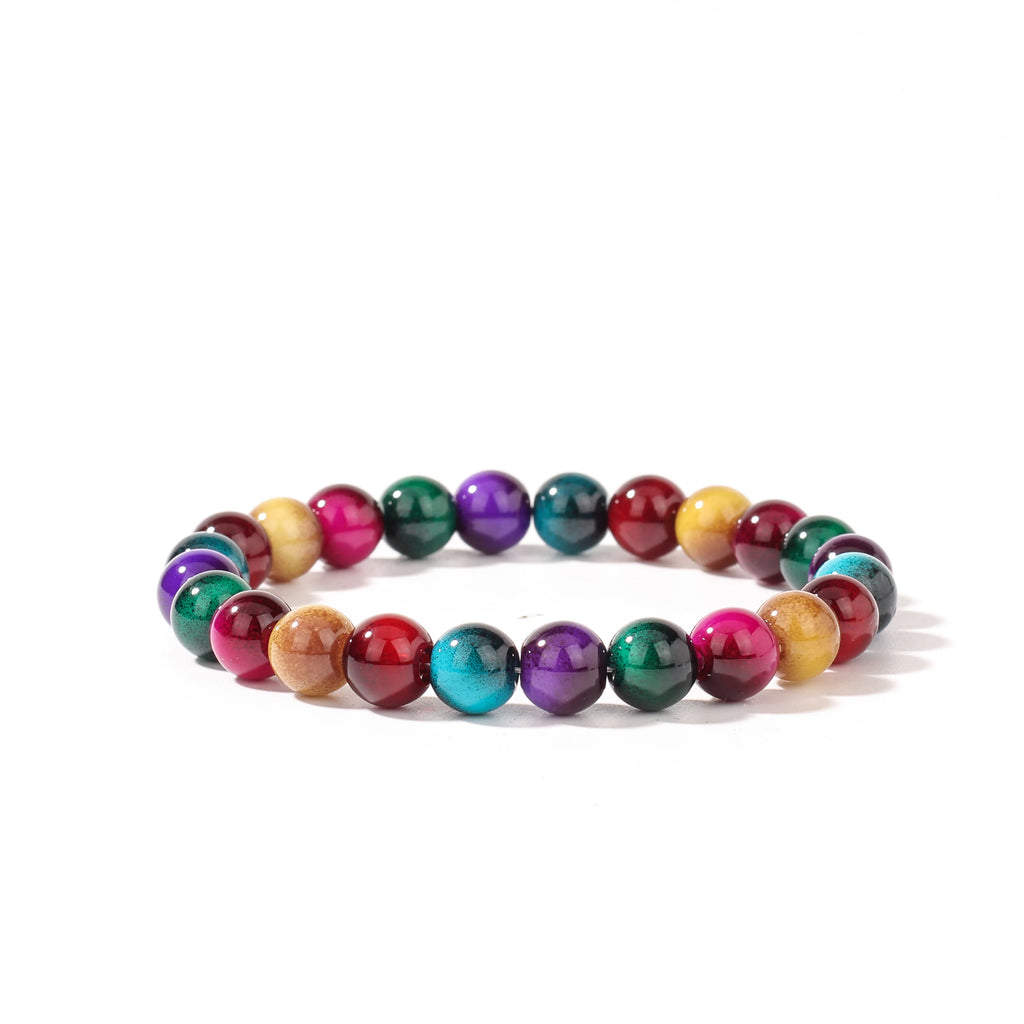 Multicolor Yoga Beaded Bracelets – Yellow, Green, Red, Purple & Blue Bracelet | Unique Handmade Jewelry for Family Banquet