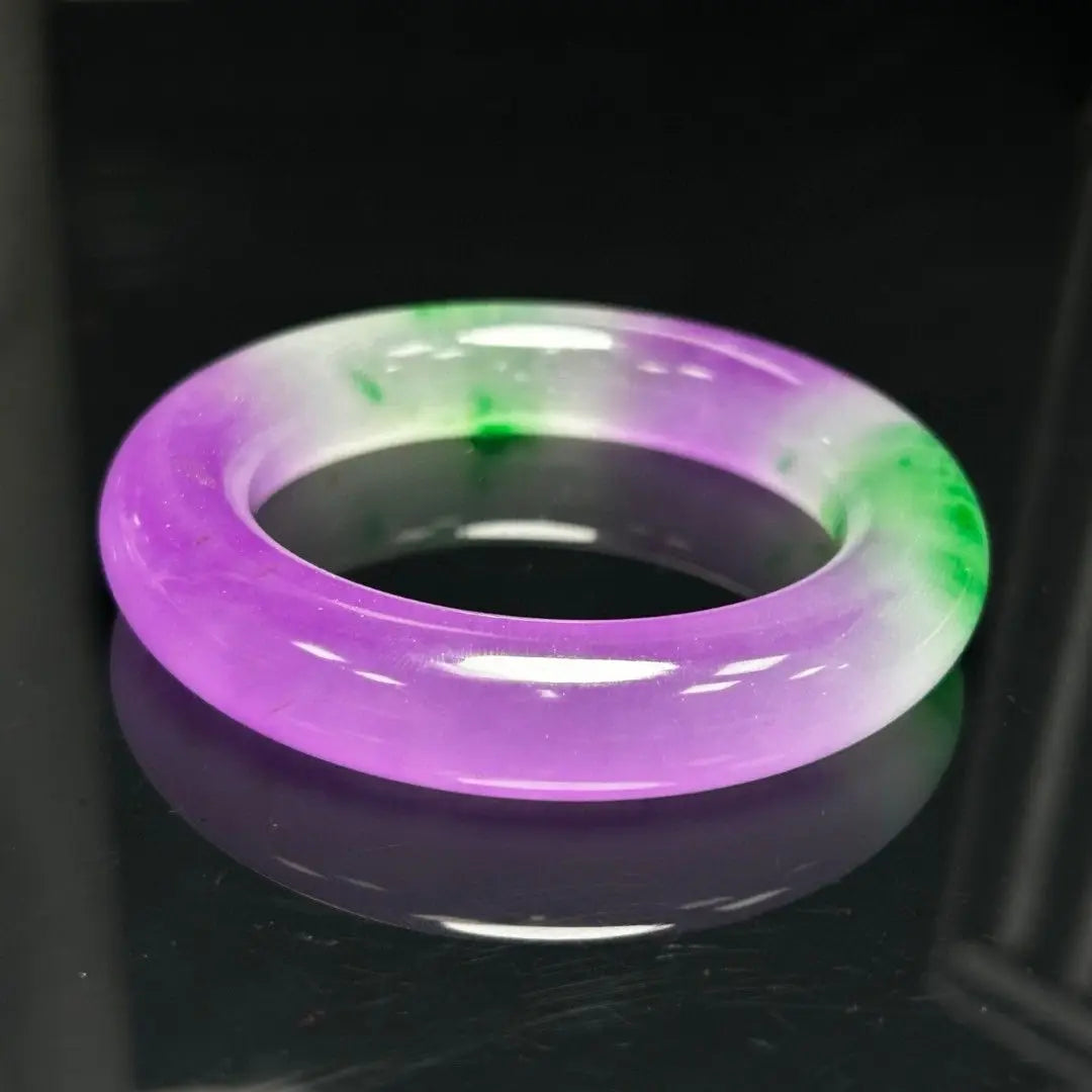 Natural Myanmar Jade Bracelet for Women, Ice Green & Violet Jade Bangle, Elegant Dulong Jade Jewelry Gift for Mom & Girls