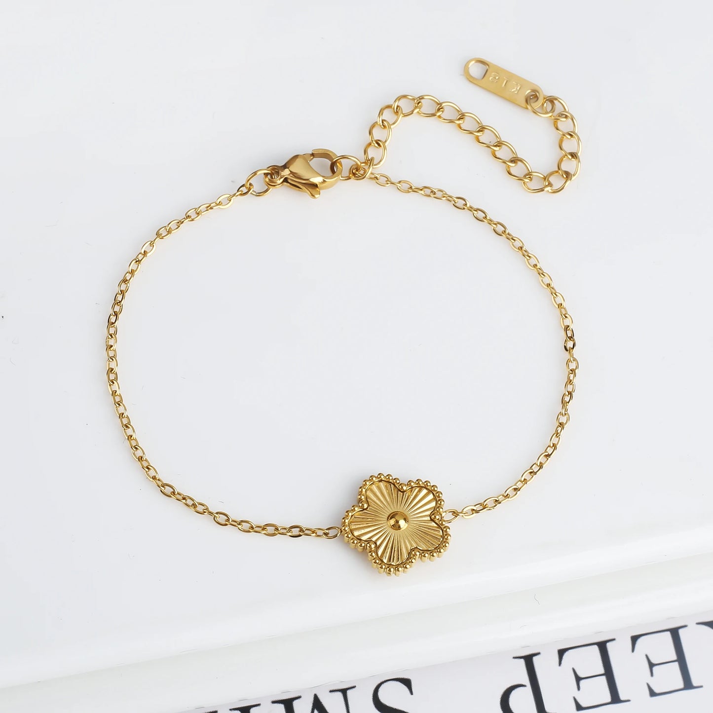 Classic Luxury Stainless Steel Bracelet Ladies Adjustable Five Flower Bracelets for Women New Fashion Party Jewelry Gifts Clover - The Iconic Marketplace # #