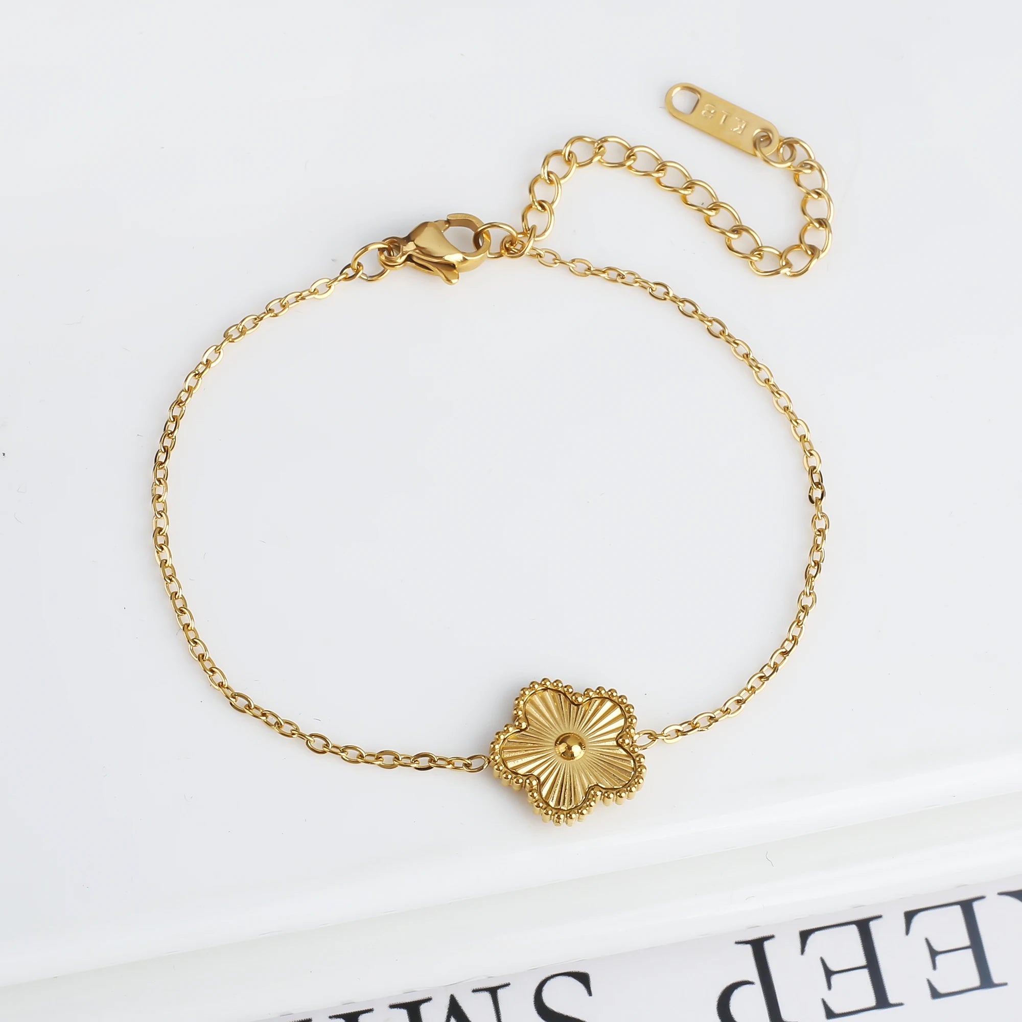 Classic Luxury Stainless Steel Bracelet Ladies Adjustable Five Flower Bracelets for Women New Fashion Party Jewelry Gifts Clover - The Iconic Marketplace