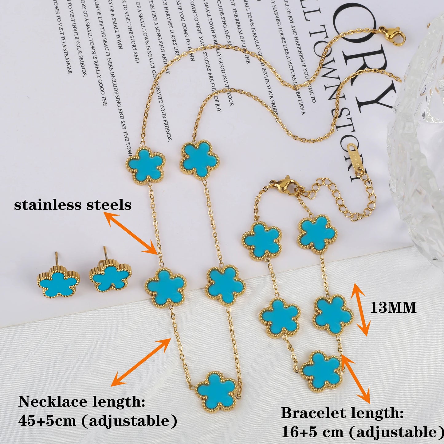 Classic Luxury Stainless Steel Bracelet Ladies Adjustable Five Flower Bracelets for Women New Fashion Party Jewelry Gifts Clover - The Iconic Marketplace # #
