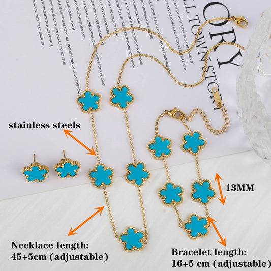 Classic Luxury Stainless Steel Bracelet Ladies Adjustable Five Flower Bracelets for Women New Fashion Party Jewelry Gifts Clover - The Iconic Marketplace # #