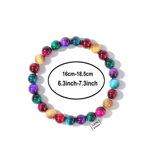 Multicolor Yoga Beaded Bracelets – Yellow, Green, Red, Purple & Blue Bracelet | Unique Handmade Jewelry for Family Banquet