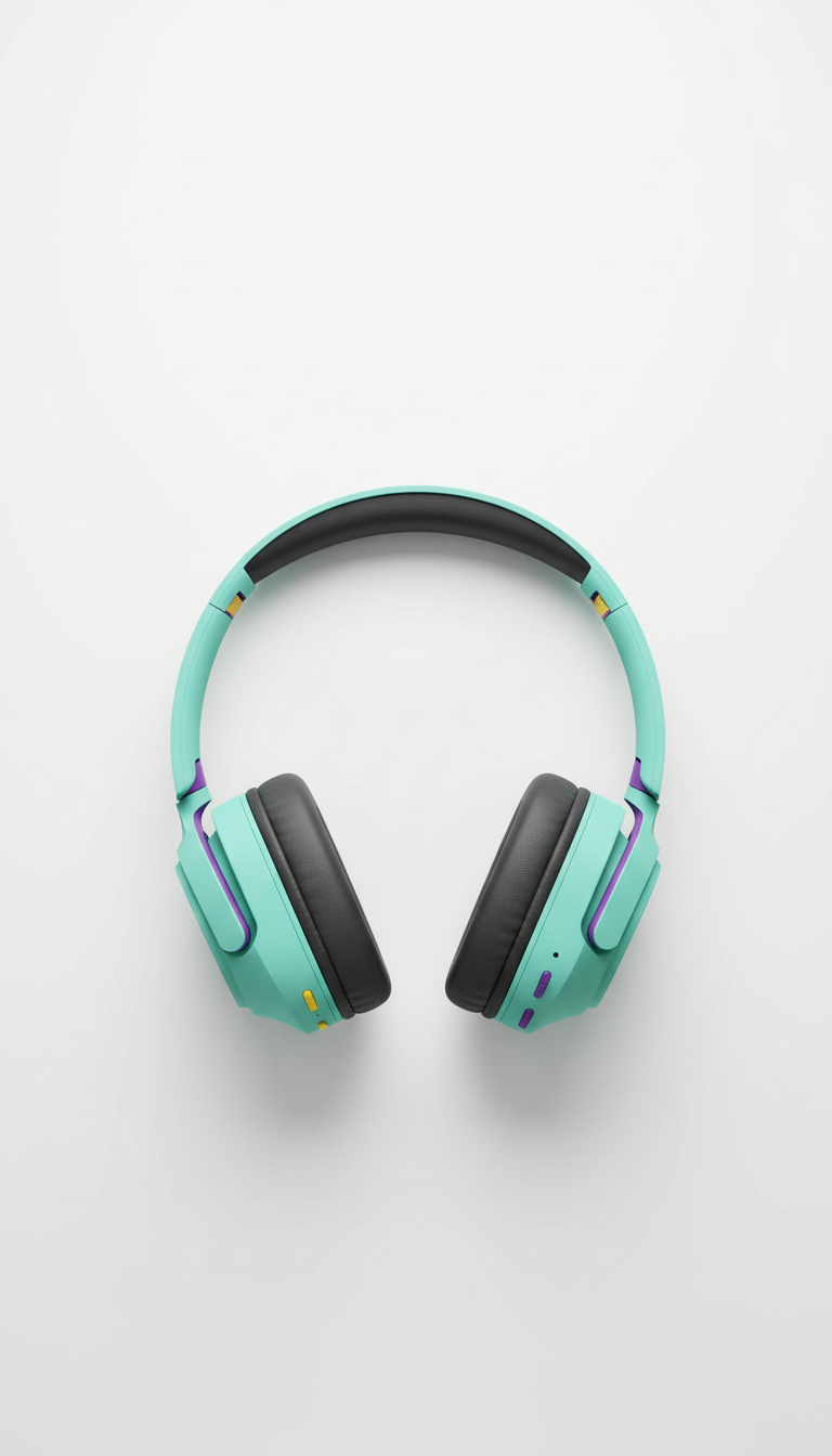 Wireless mint teal headphones