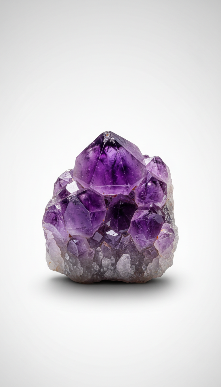 Hand-cut amethyst crystal cluster